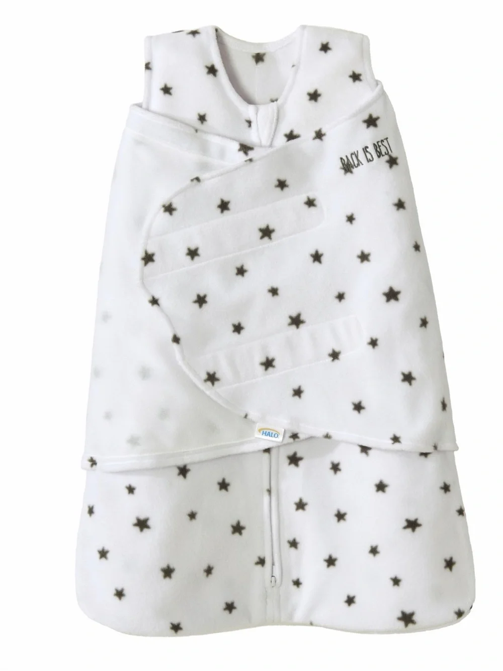 *New* Halo Baby Sleep Sack Swaddle- White with Black Stars